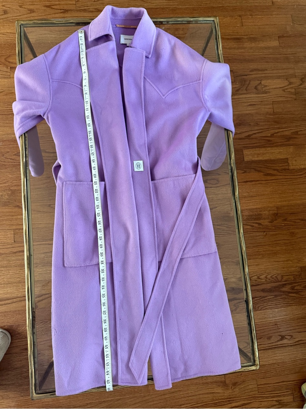 Nanushka Alamo Wool Wrap Coat Lavender Lilac Sz XS - Picture 10 of 16